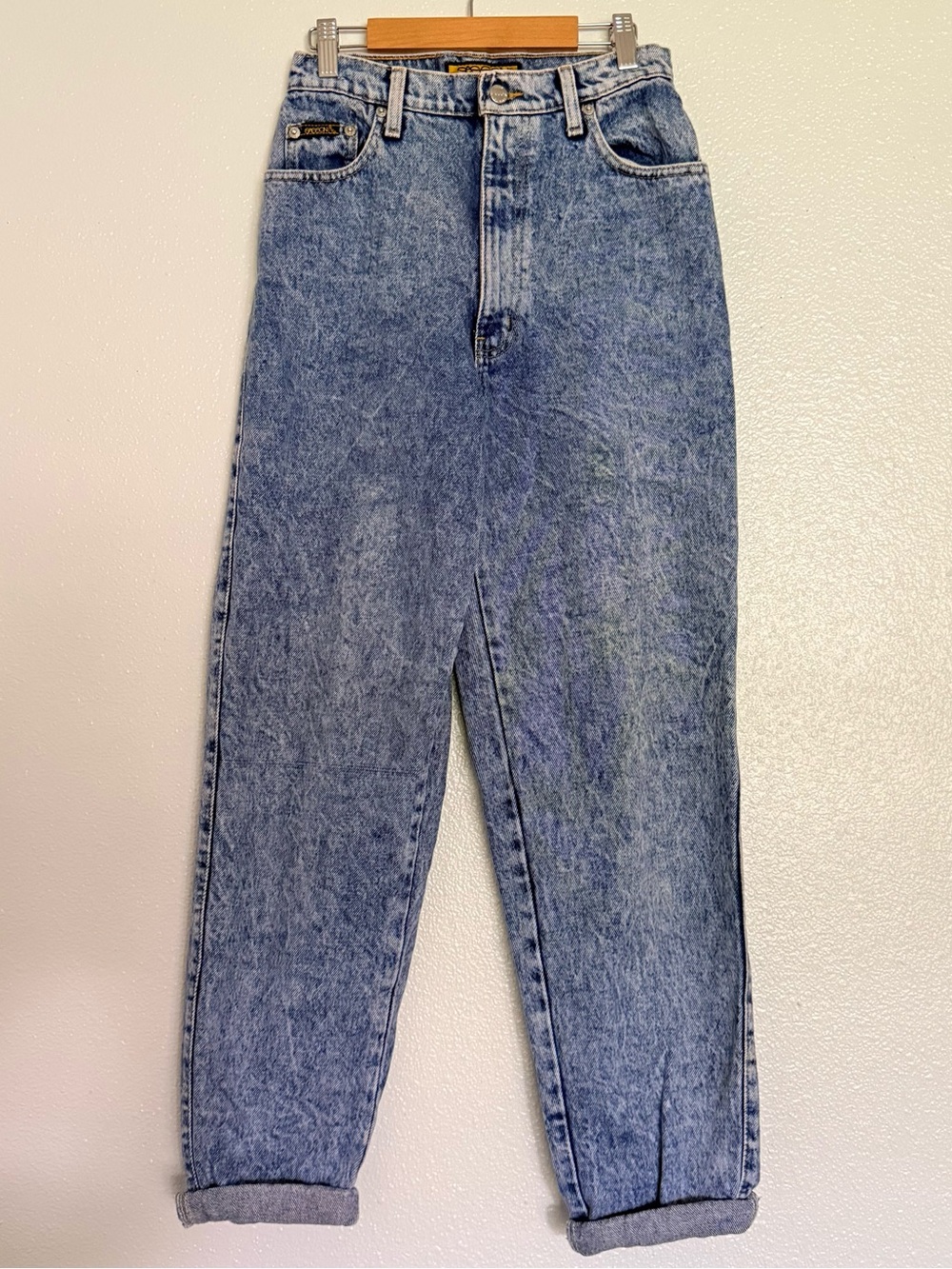 Vintage 80s Sasson High Rise Acid Wash Mom Jeans | Made in USA | Tapered Denim - Picture 2 of 7